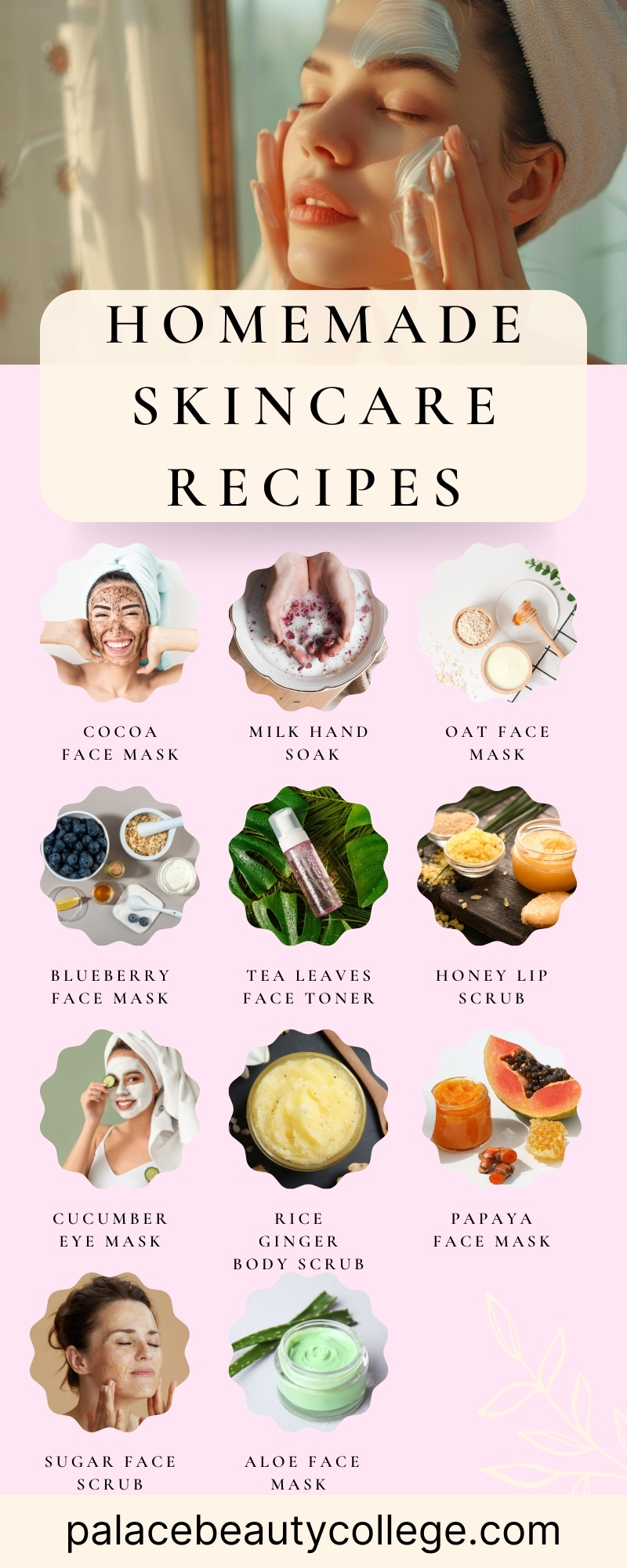 Homemade Skincare Recipes Infographic